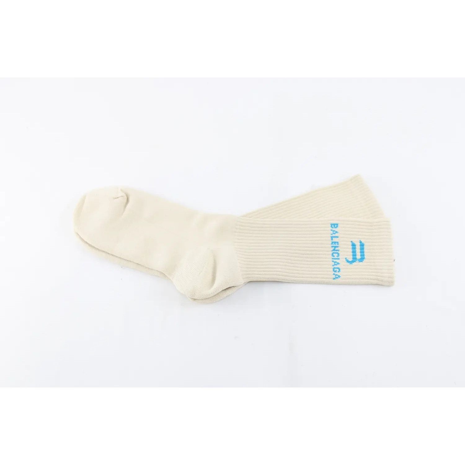 Balenciaga o1rshd1 Q:2 / Size: XL / Logo Socks in Beige Size ONE SIZE - 5 Thumbnail
