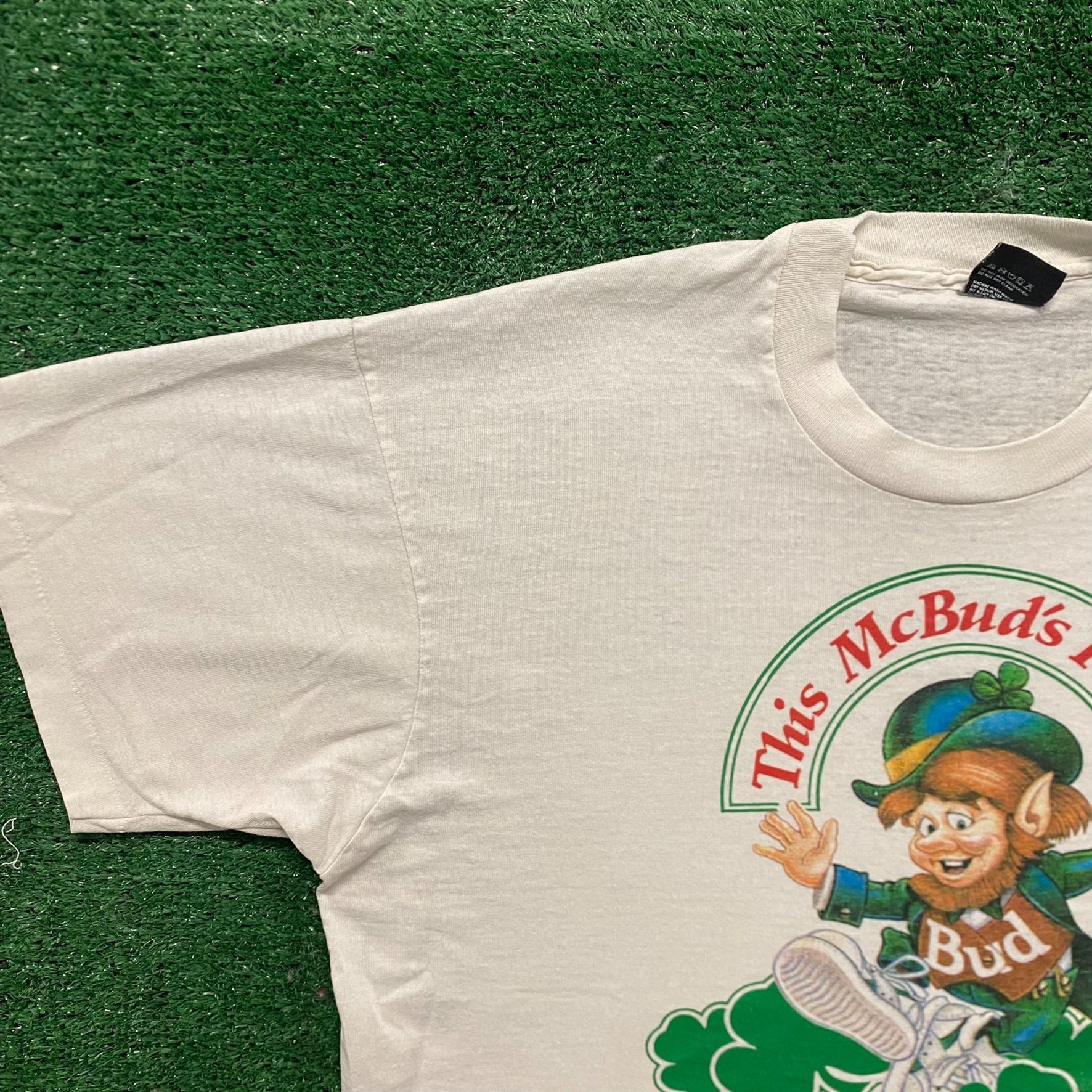 Vintage 80s Budweiser Leprechaun Shirt Single Stitch Beer Te
