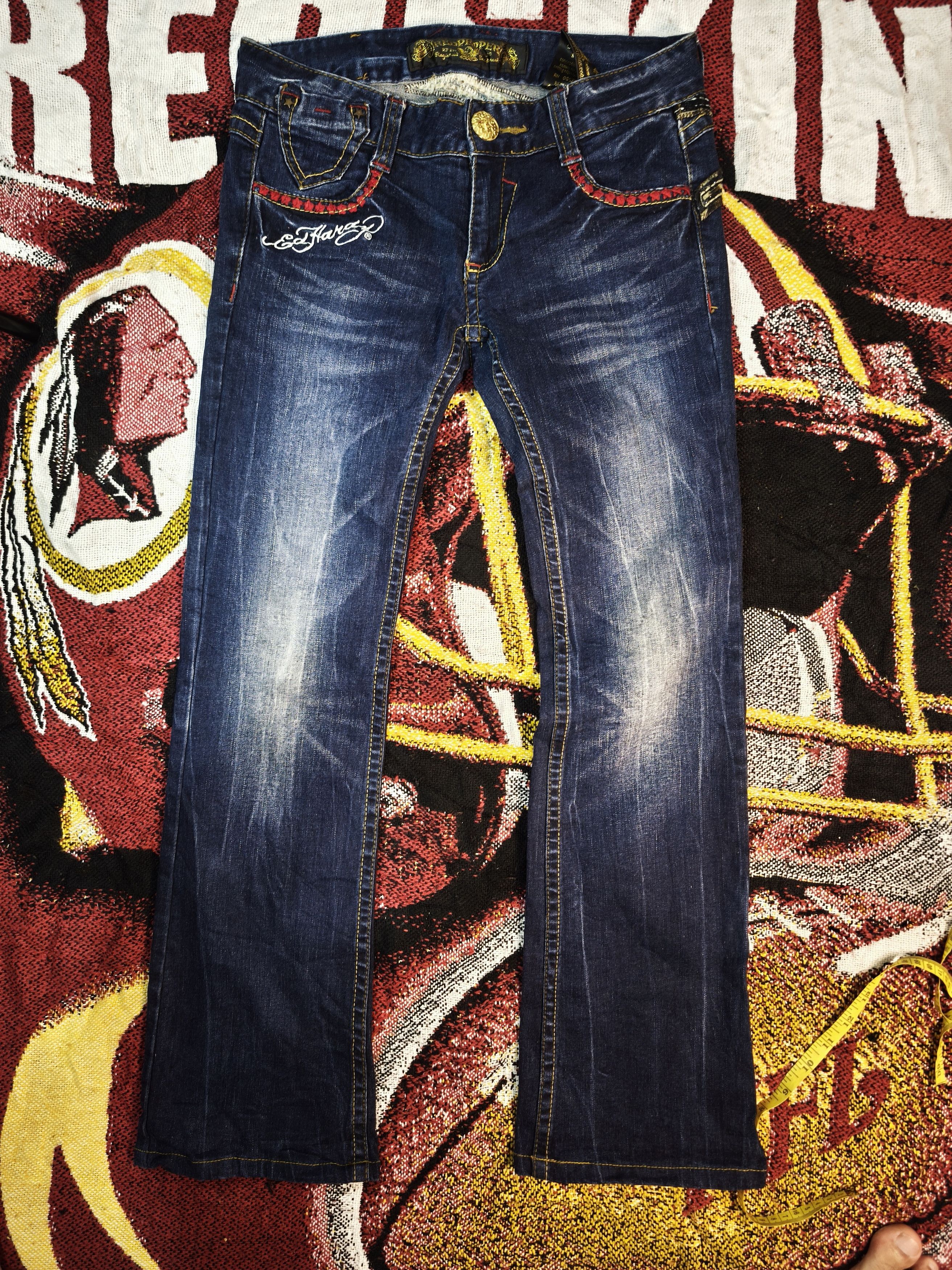 Ed Hardy Rare Piece!! Ed Hardy x Dr Pepper Embroidered Jeans Size US 31 - 7 Thumbnail