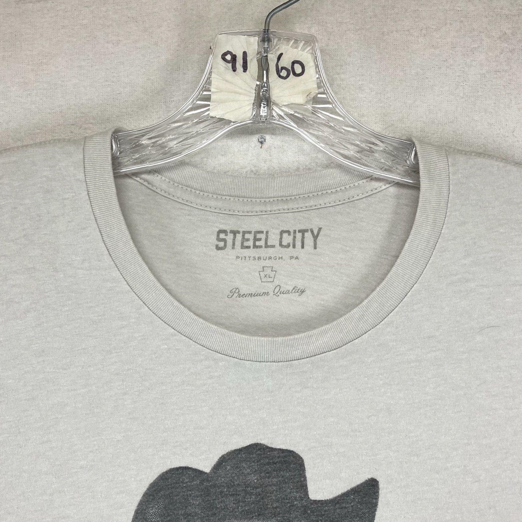 Vintage Mens XL Light Gray Skull Cowgirl Western T Shirt Misfits Horror Art Sketch Retro Graphic Print Size US XL / EU 56 / 4 - 6 Thumbnail