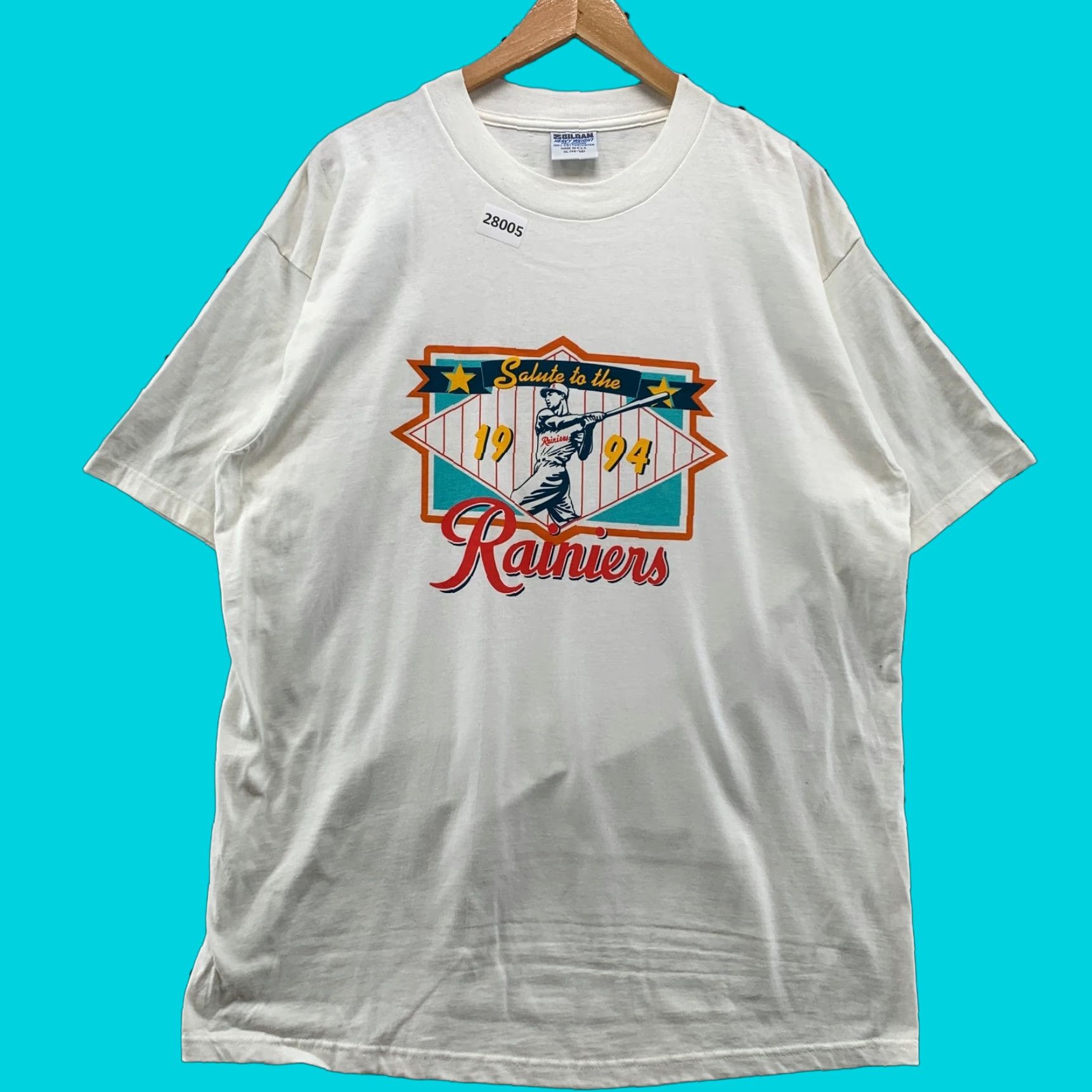 Gildan VINTAGE Rainers Shirt 1990s White Adult XL USA Made 24x32 90s Creed Navy 1994 Team? Size US XL / EU 56 / 4 - 1 Thumbnail