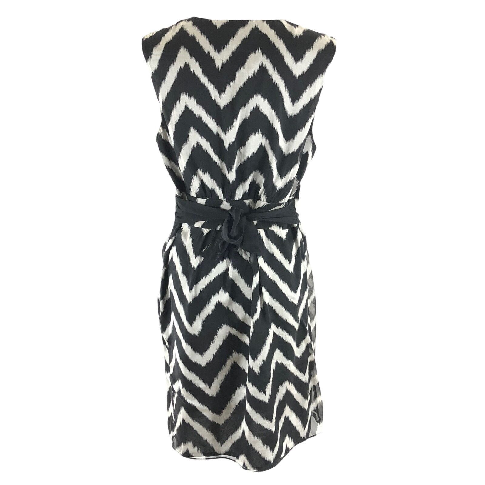STEFFEN SCHRAUT Steffen Schraut A Line Dress Silk Chevron Striped Gray Black Size M / US 6-8 / IT 42-44 - 2 Thumbnail