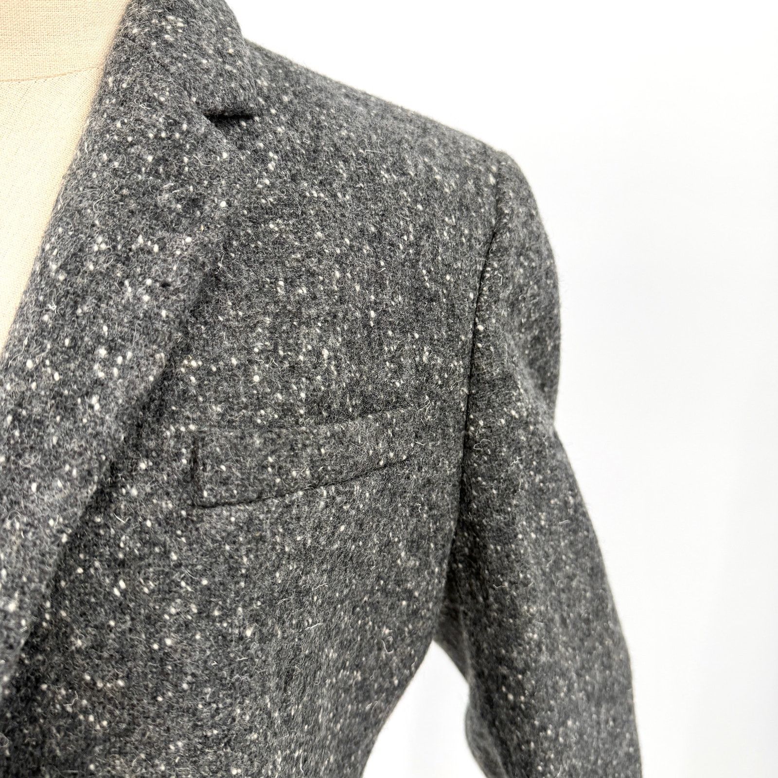 Ralph Lauren Vintage 90s Gray Speckled 100% Wool Academic Patch Blazer Size M / US 6-8 / IT 42-44 - 2 Thumbnail