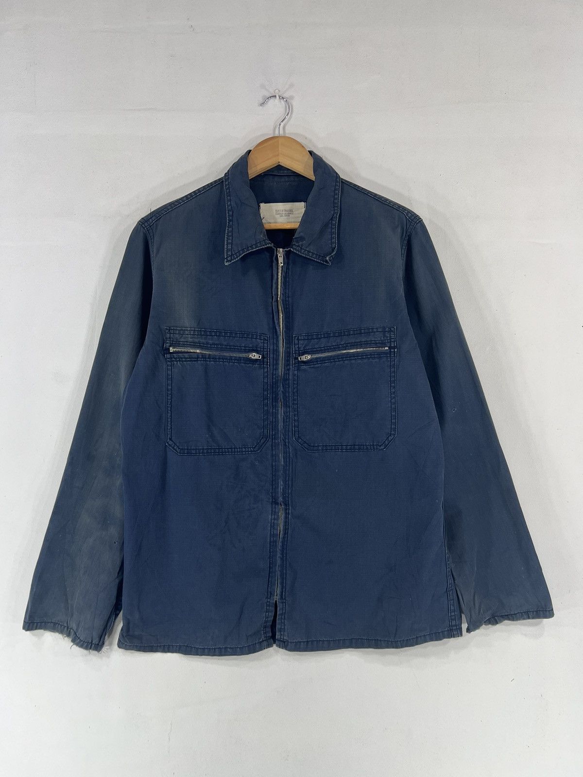 Zucca Issey Miyake Zucca Faded Distressed Jacket full Zipper Size US L / EU 52-54 / 3 - 1 Thumbnail