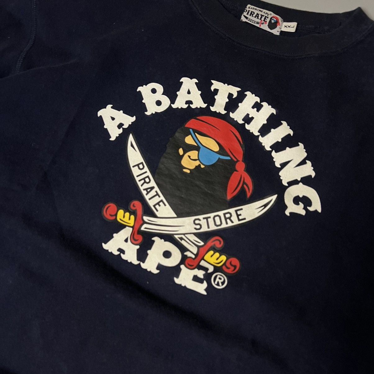Bape Bape College Pirate Crewneck Size US XXL / EU 58 / 5 - 2 Thumbnail