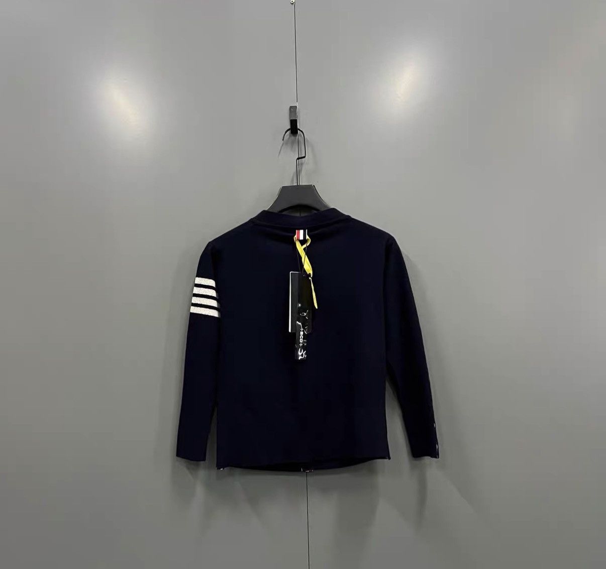 Thom Browne Thom Browne Navy Striped Knit Cardigan J41 Size L / US 10 / IT 46 - 2 Thumbnail
