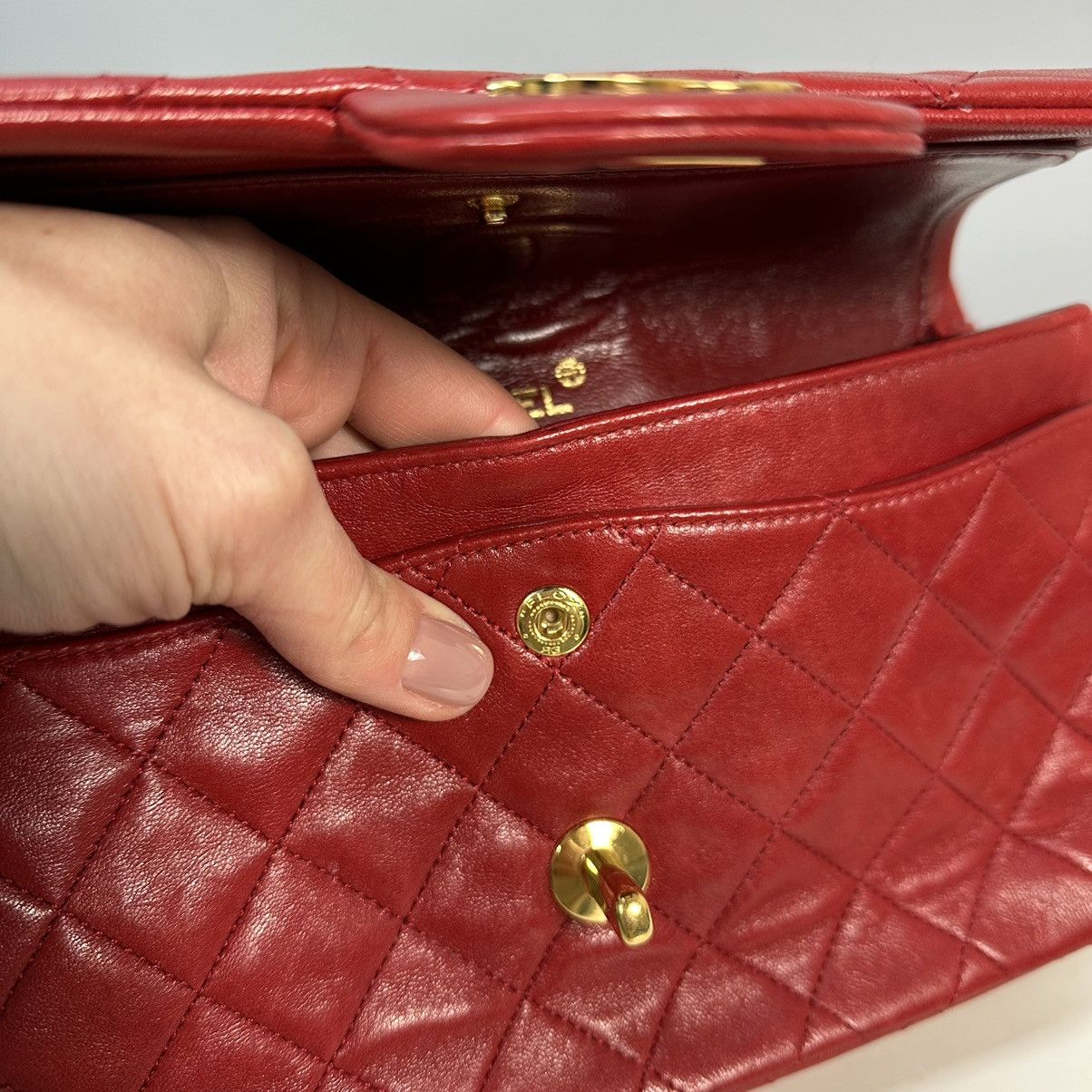 Chanel CHANEL Quilted flap Chain Shoulder Bag Leather Red Vintage Size ONE SIZE - 19 Thumbnail
