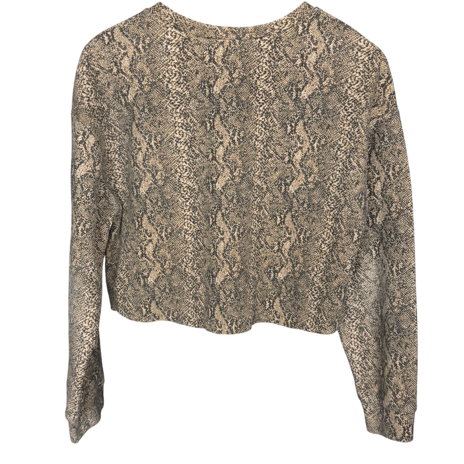 Zara Zara Trafaluc Tan Black Snakeskin Cobra Womens Small Cropped Size S / US 4 / IT 40 - 2 Thumbnail
