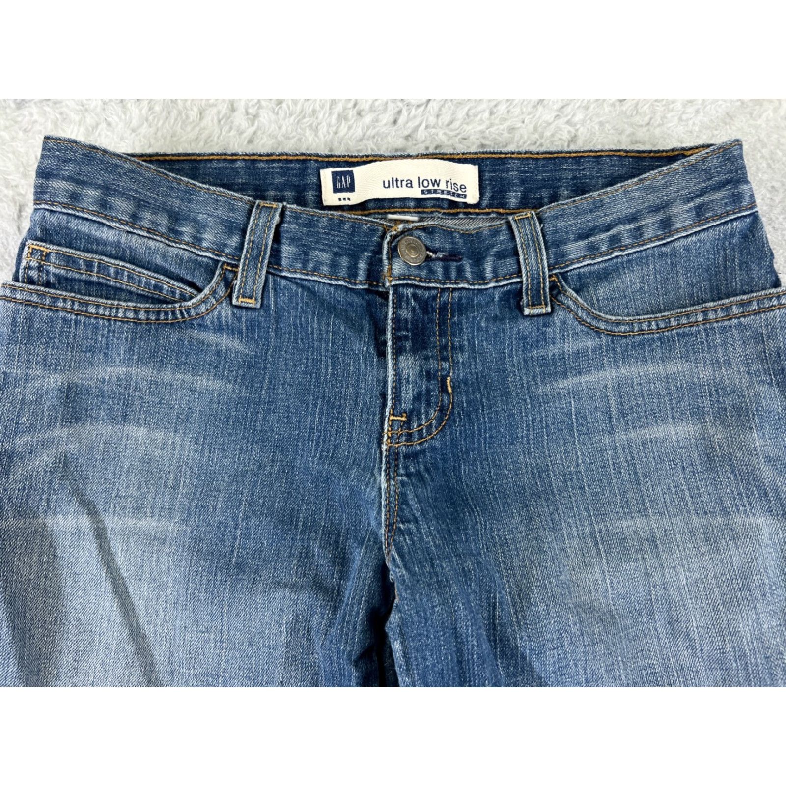 Gap VINTAGE Gap Women's Jeans Pants 28 Blue Denim Low Rise Bootcut Stretch Cotton 80s 90s City Womens Size 28" / US 6 / IT 42 - 4 Thumbnail