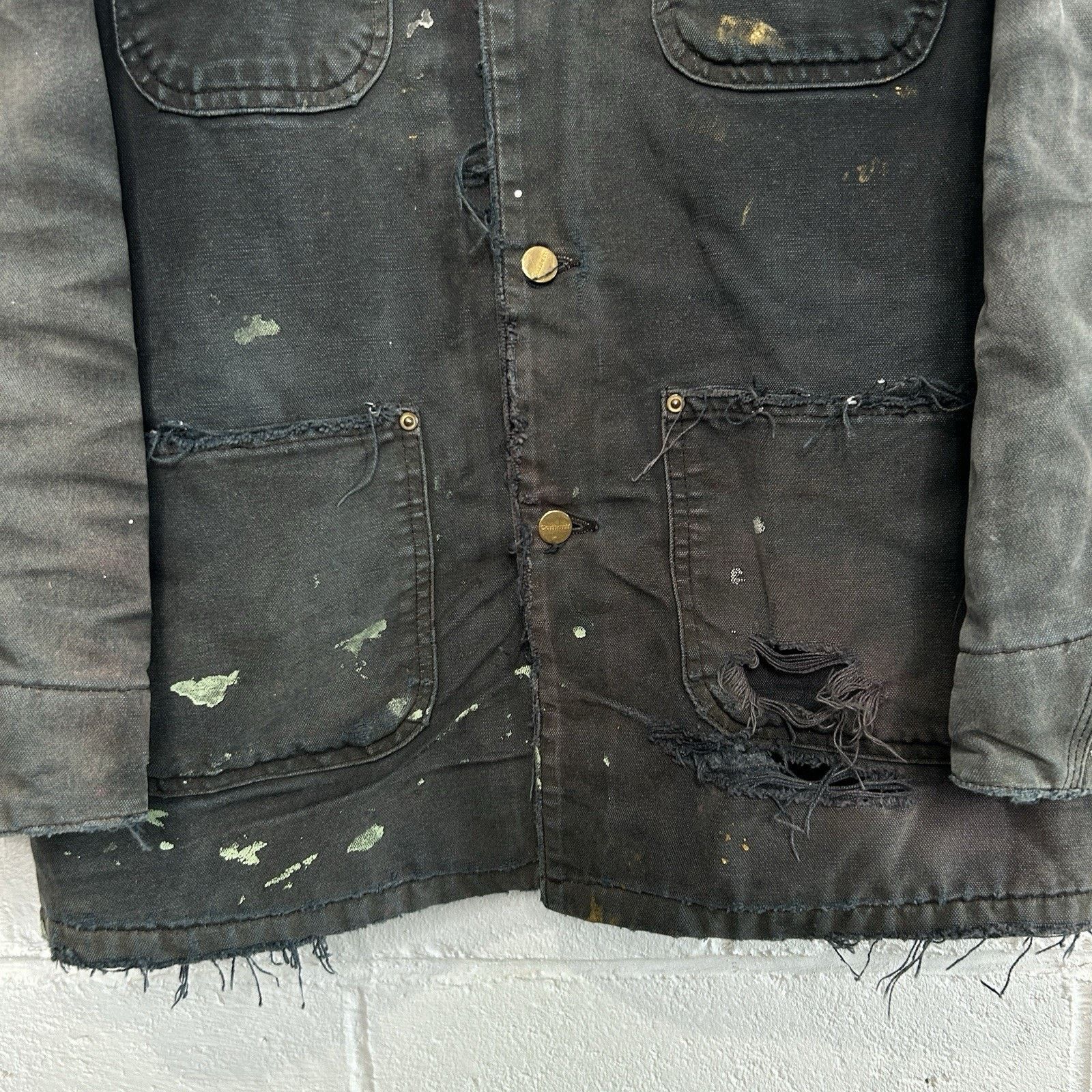 Carhartt Thrashed Vintage Carhartt Blanket-Lined Chore Coat “Black” Size US S / EU 44-46 / 1 - 6 Thumbnail