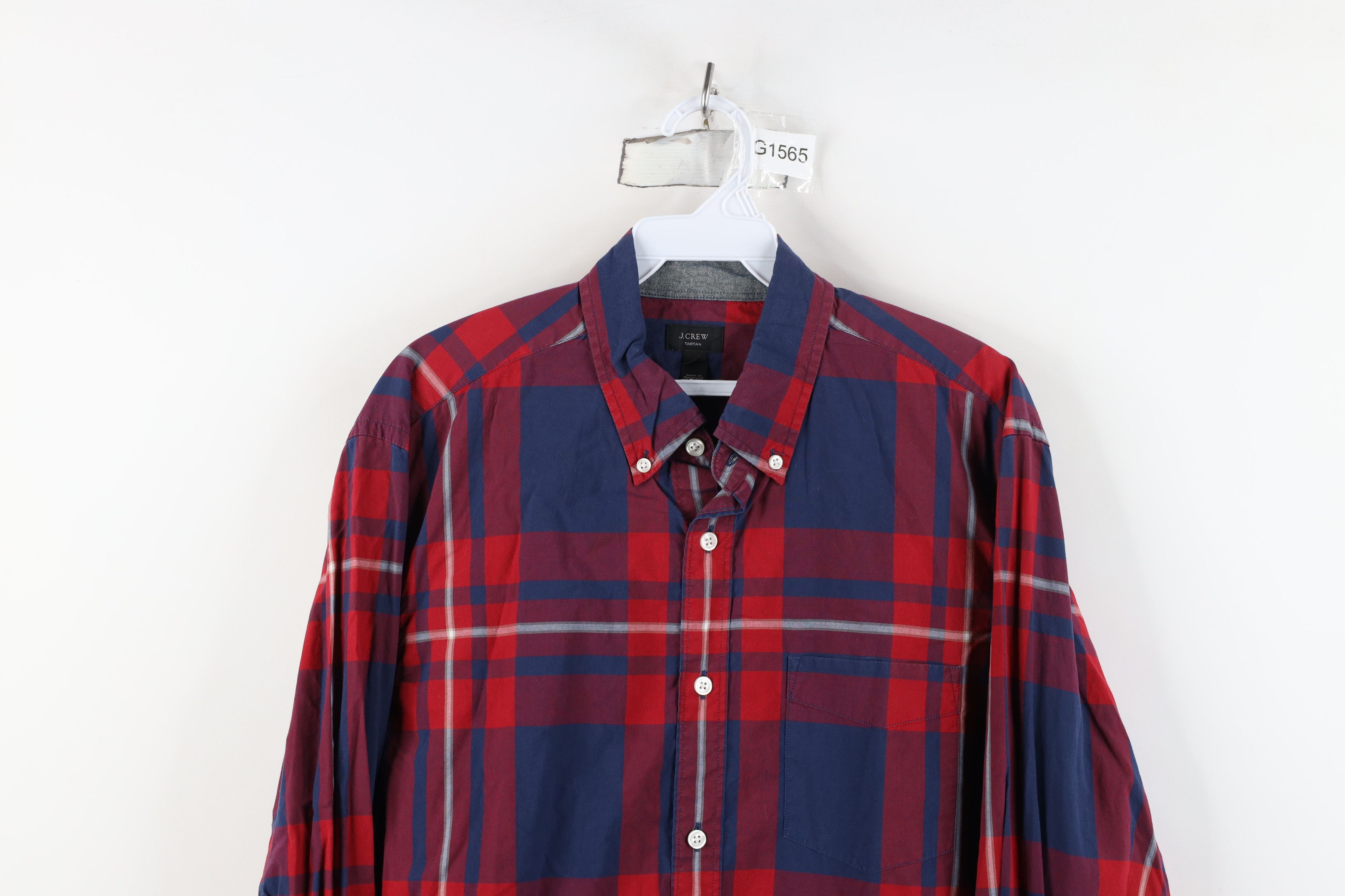 J.Crew J Crew Tartan Plaid Collared Button Down Shirt Red Cotton Size US M / EU 48-50 / 2 - 2 Thumbnail
