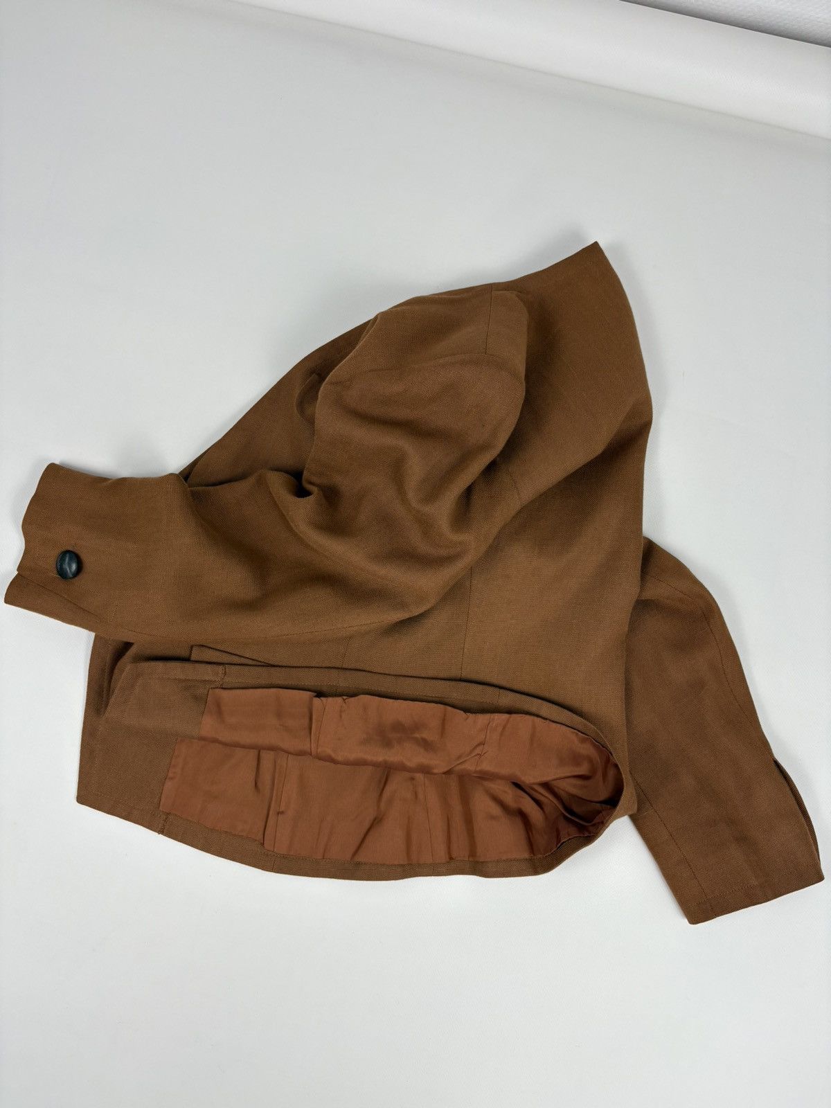 Yves Saint Laurent Rare 70's YSL Variation Rive Gauche Linen Elegant Set 2 Piece Skirt Suit Blazer Jacket Size M / US 6-8 / IT 42-44 - 12 Thumbnail