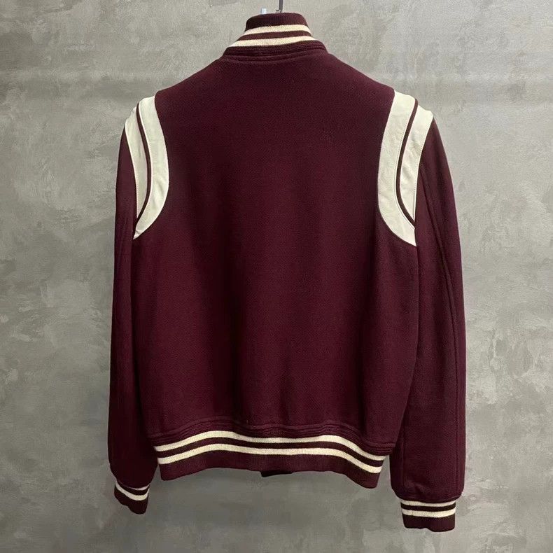Yves Saint Laurent saint laurent Burgundy patchwork leather logo baseball unif Size US S / EU 44-46 / 1 - 2 Thumbnail