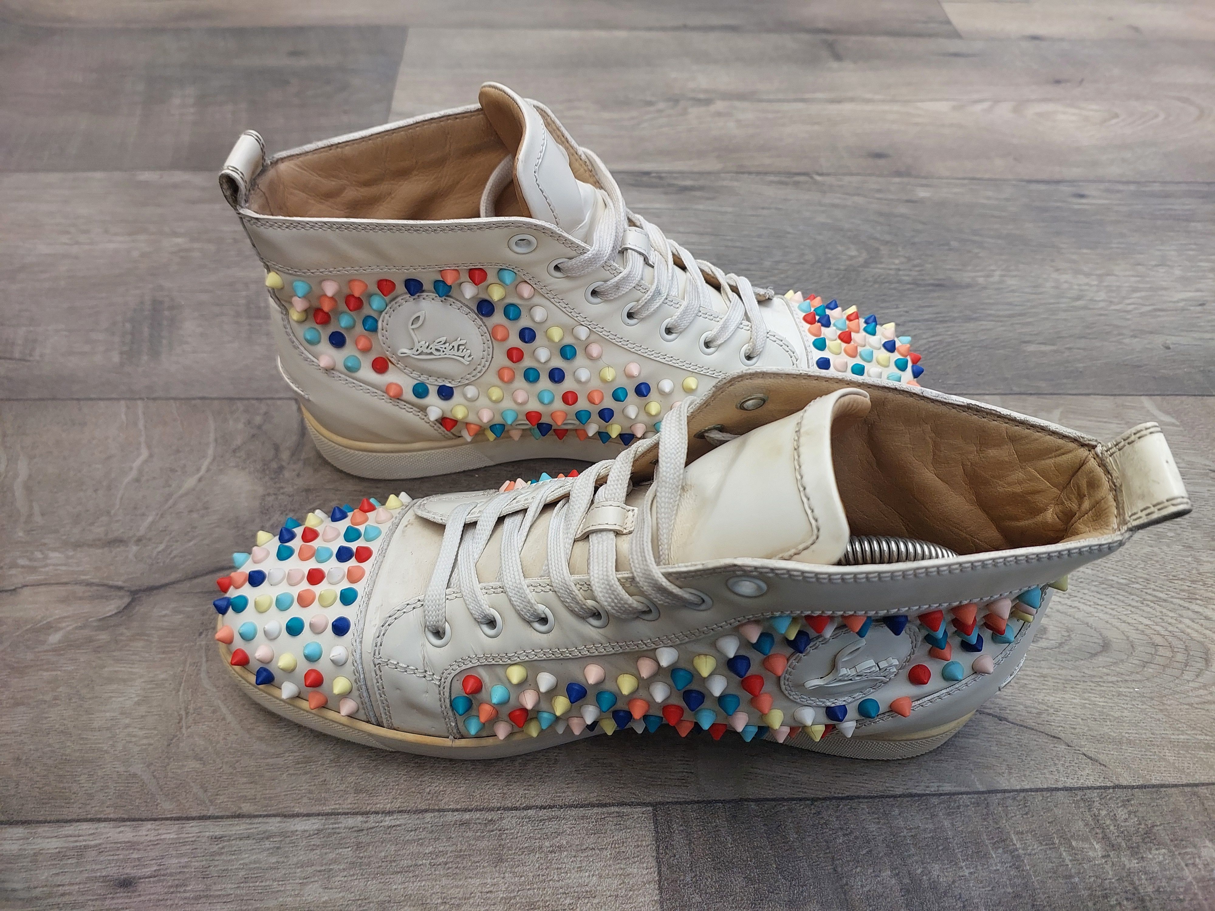 Christian Louboutin Lou Spikes leather trainers Size US 8.5 / EU 41-42 - 3 Thumbnail