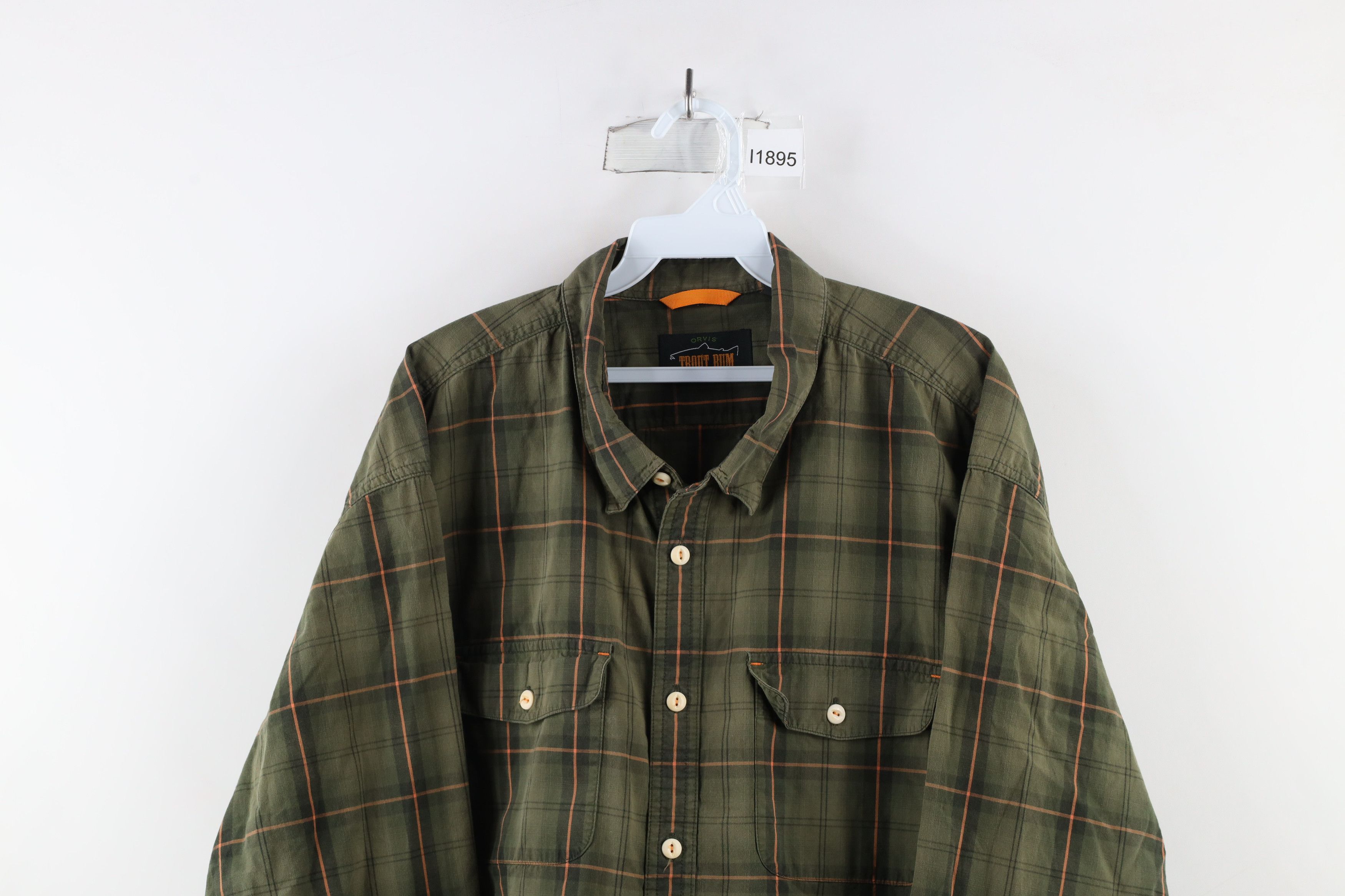 Orvis × Vintage Orvis Trout Bum Double Pocket Collared Button Shirt Plaid Size US XXL / EU 58 / 5 - 2 Thumbnail