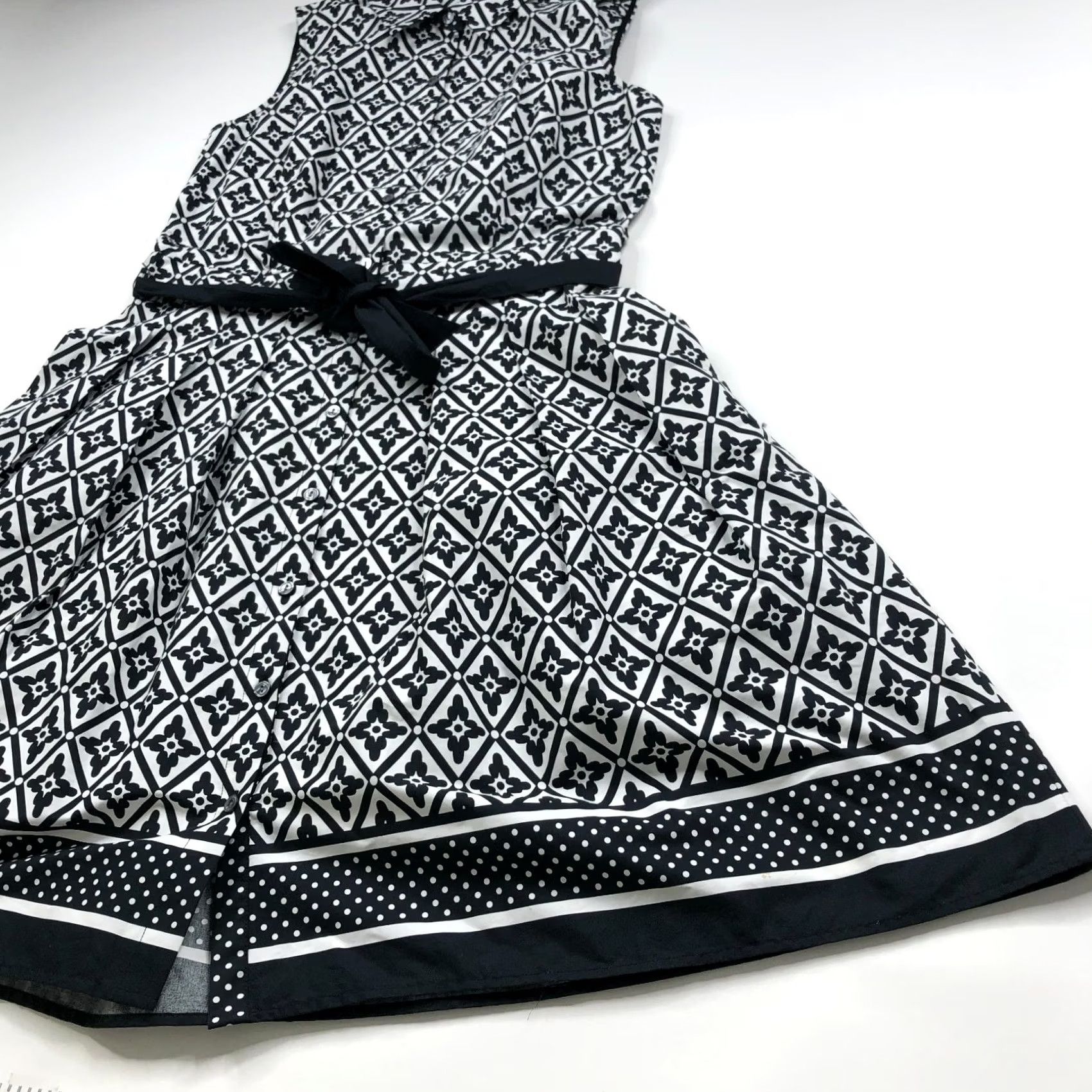 Talbots Talbots 12 Midi Button Shirt Dress All Over Print Black Shirt Dress Ladies Regular 12 Black Talbots Dress Size XL / US 12-14 / IT 48-50 - 7 Thumbnail