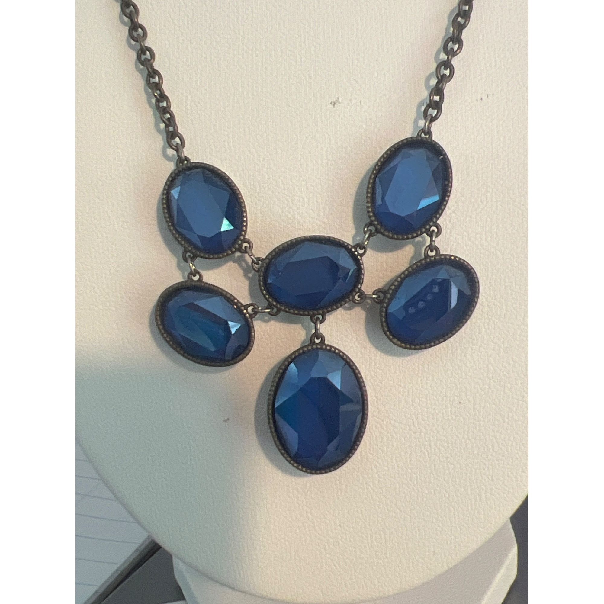 Swarovski Touchstone Crystal Royal Blue Crystal Necklace Oxidized Silv Size ONE SIZE - 2 Thumbnail