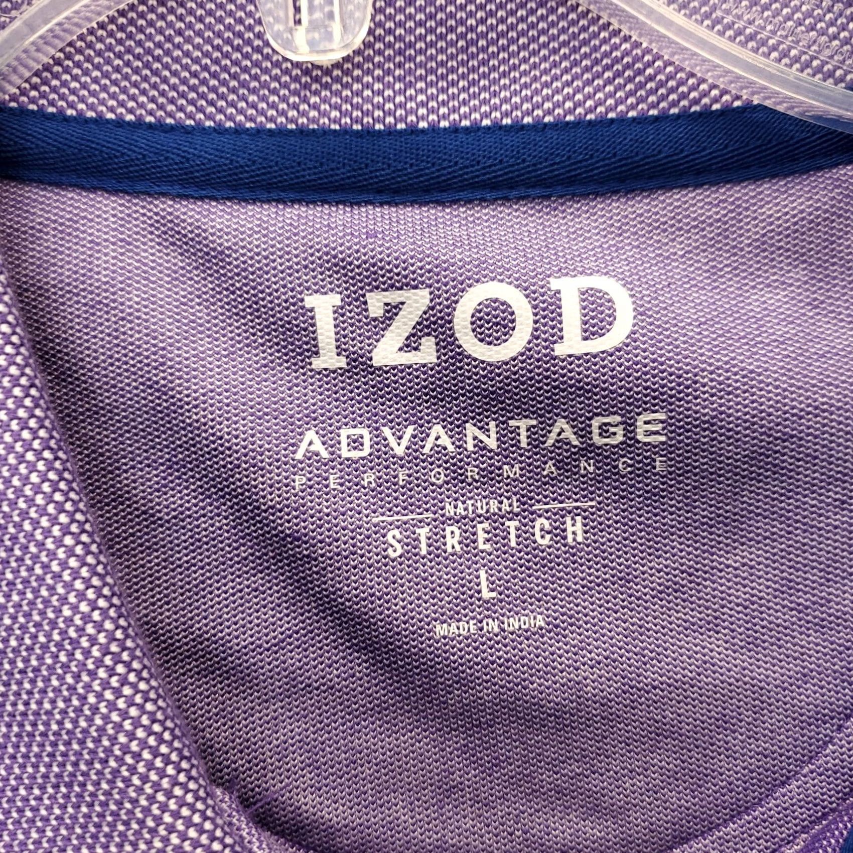 Izod IZOD Polo Shirt Mens Large Purple Advantage Performance Collared Breathable Stretch Shirt Size US L / EU 52-54 / 3 - 4 Thumbnail