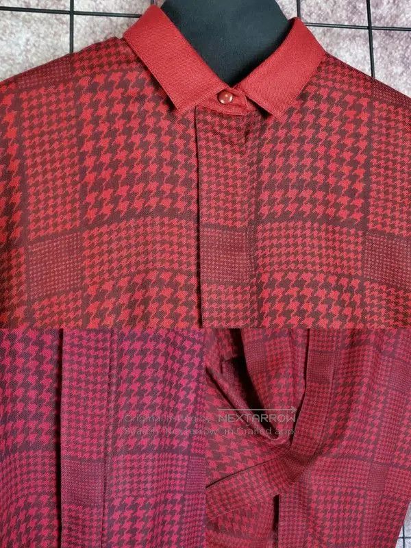 Dior Dior Red Houndstooth Wool Blend Short Sleeve Shirt . Size US M / EU 48-50 / 2 - 4 Thumbnail