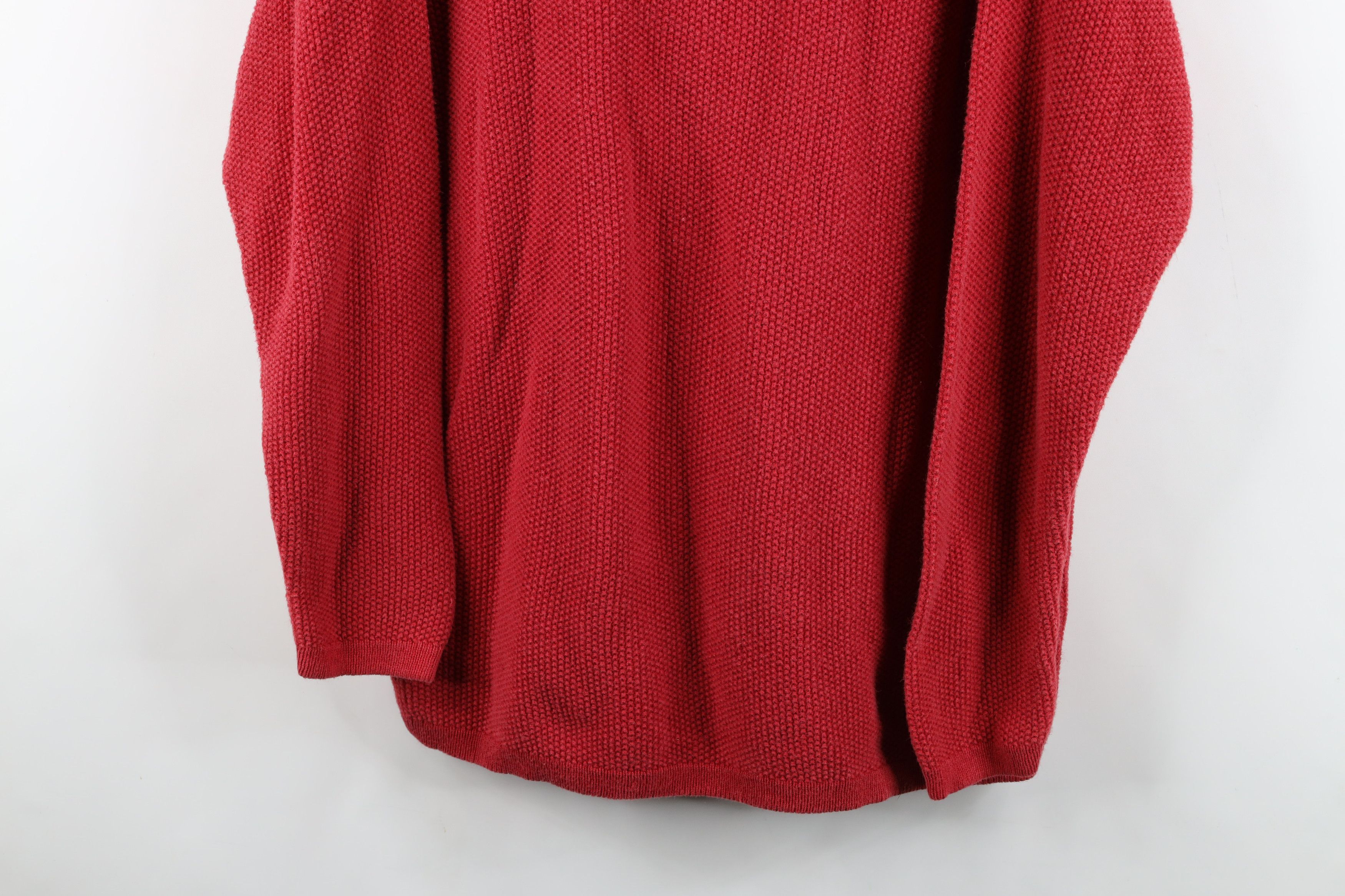Vintage Vintage 90s Streetwear Blank Thermal Knit Henley Sweater Red Size US L / EU 52-54 / 3 - 3 Thumbnail