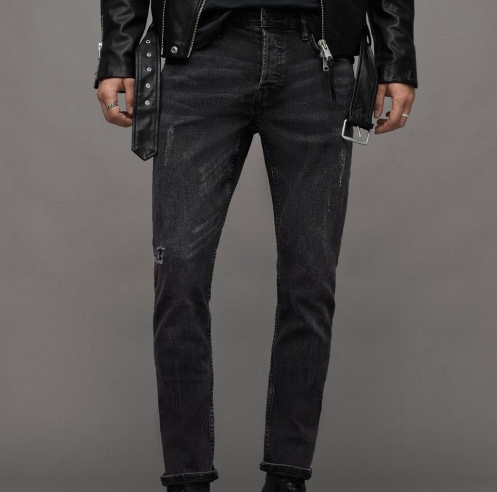 AllSaints Rex Button Fly Black Jeans Men's Size 30x29
