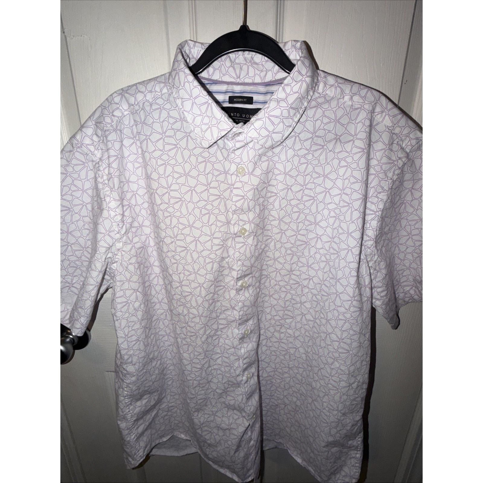 Pronto Uomo Pronto Uomo Men XL Floral Button Up Shirt Purple White Size US XL / EU 56 / 4 - 2 Thumbnail