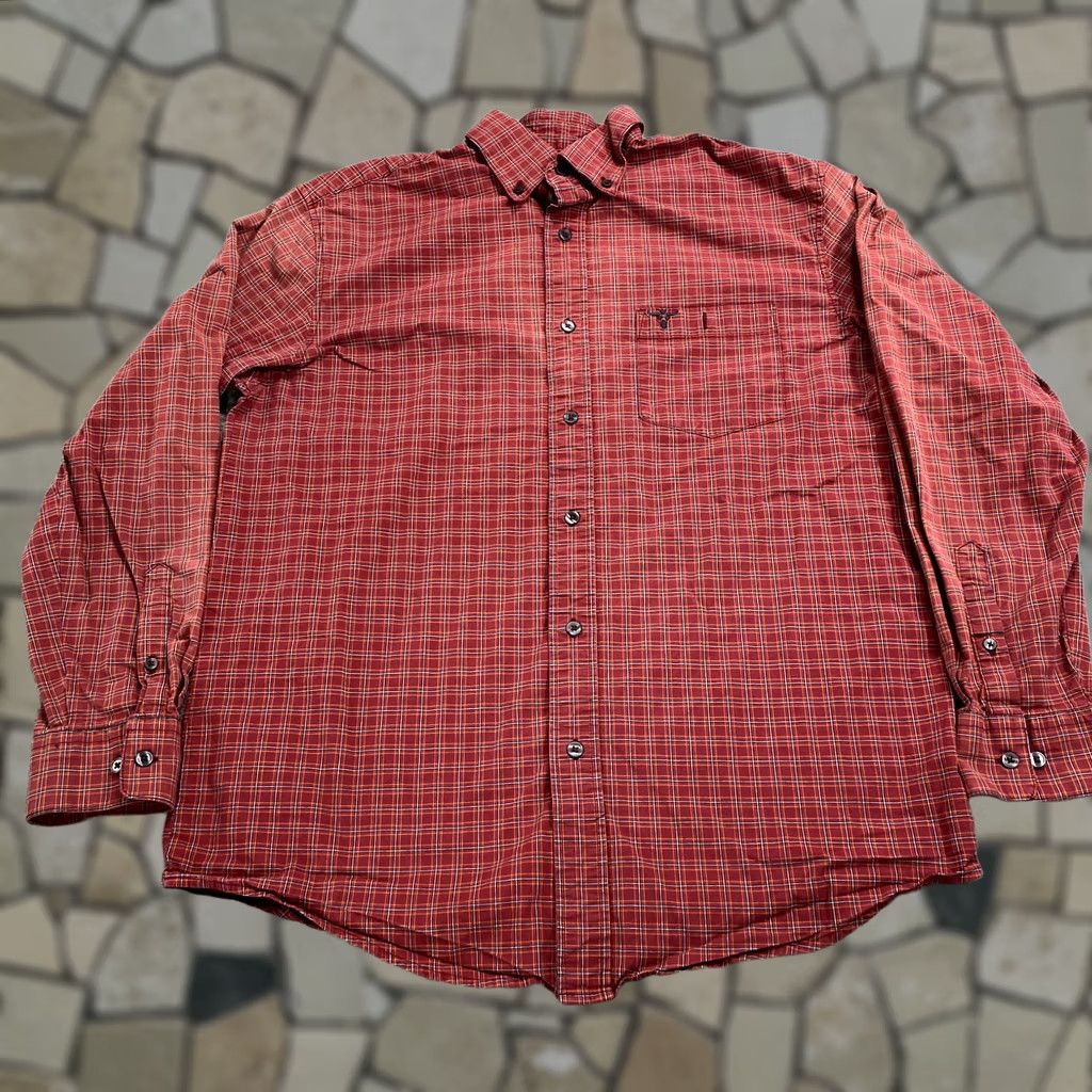 Wrangler Wrangler 20X Competition Shirt Mens Large Red Plaid Cowboy Rodeo Embroidered Size US L / EU 52-54 / 3 - 1 Thumbnail