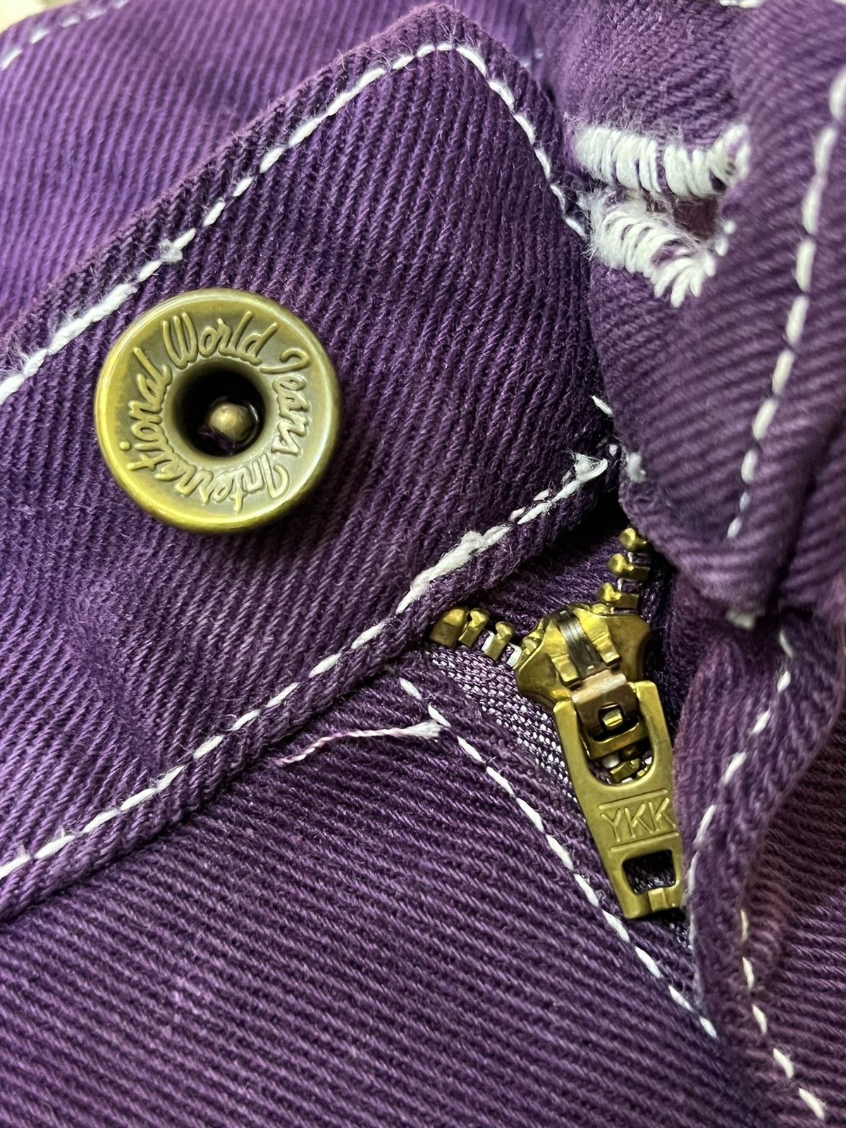 Japanese Brand VINTAGE JAPANESE NUVE PURPLE BUSHPANT FLARE DENIM Size US 29 - 18 Thumbnail