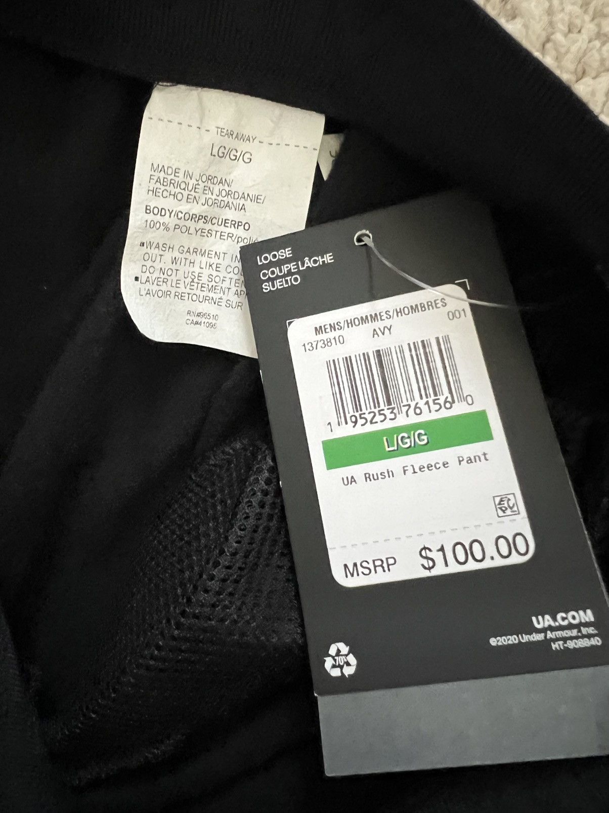 Under Armour Under Armour Men's UA Rush Fleece Pants Black Size US 32 / EU 48 - 12 Thumbnail