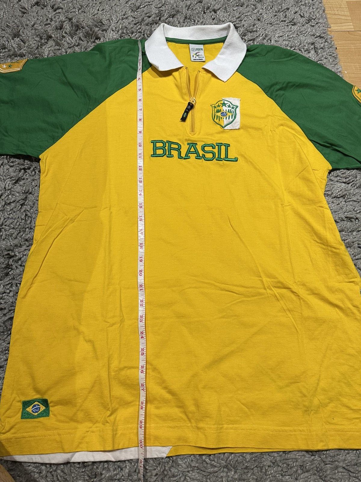 Vintage Vintage Pierim Brasil Quarter Zip Short Sleeve Polo Shirt Size US XXL / EU 58 / 5 - 1 Thumbnail