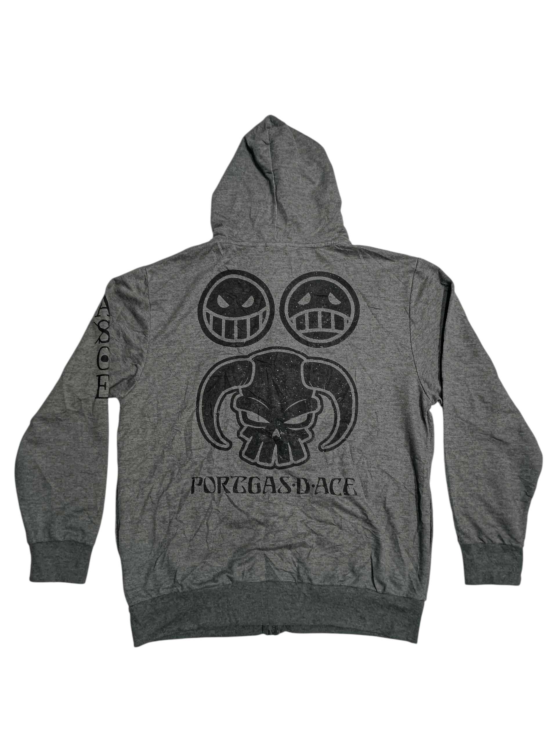 Anime × Japanese Brand × One Piece One Piece "Portgas D. Ace" Long Sleeve Hoodie Gray Size US XL / EU 56 / 4 - 4 Thumbnail