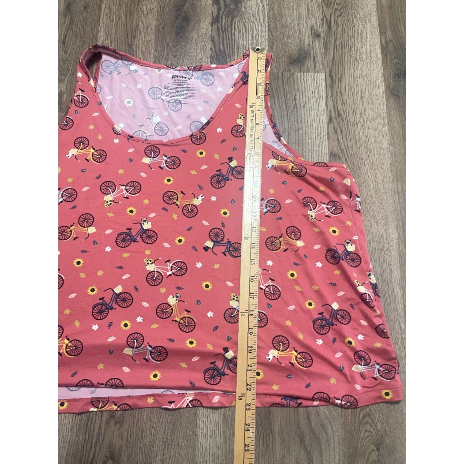 Vintage VINTAGE Joyspun PJ Set Womens 2X Pink Sunflowers Bikes Leaves Tank Top & Shorts Size XXL / US 16-18 / IT 52-54 - 6 Thumbnail