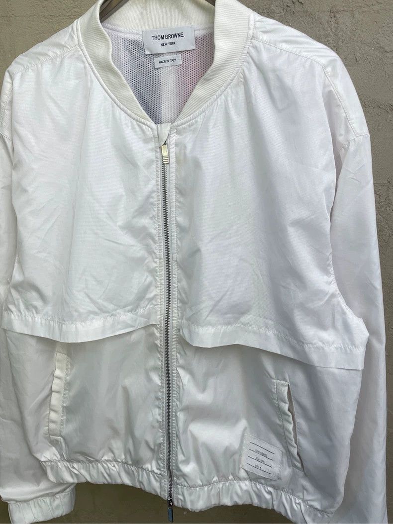 Other Thom Browne size4 White nylon jacket with colored stripes o Size US XL / EU 56 / 4 - 2 Thumbnail