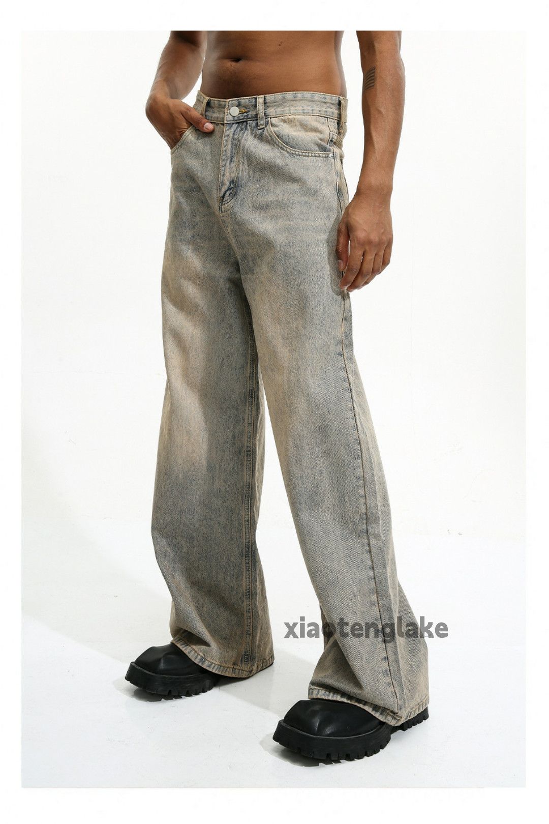 Jean × Vintage washed faded cleanfit yuppie rusty grunge flared jeans Size US 32 / EU 48 - 6 Thumbnail