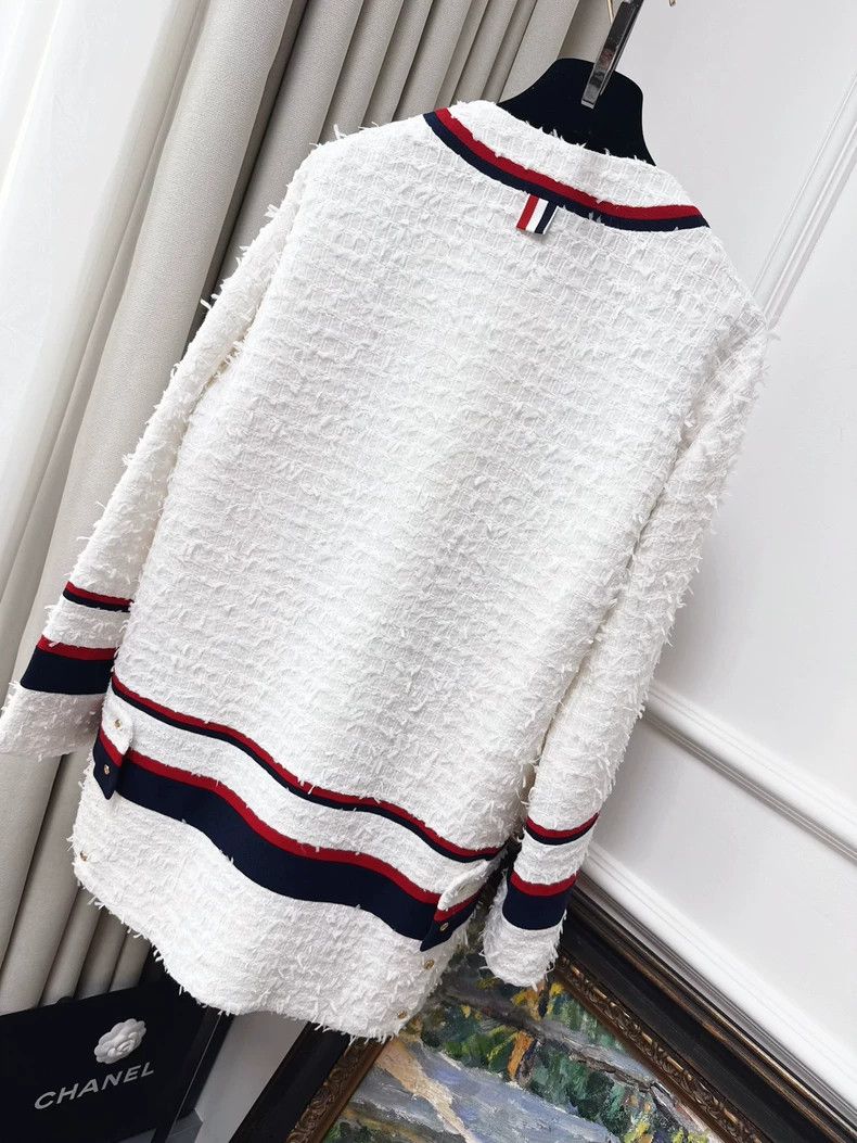 Thom Browne Thom Browne White tweed long sleeve jacket Size M / US 6-8 / IT 42-44 - 2 Thumbnail