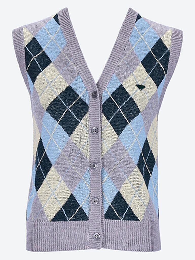 Prada Superfine wool argyle vest Size XS / US 0-2 / IT 36-38 - 1 Thumbnail
