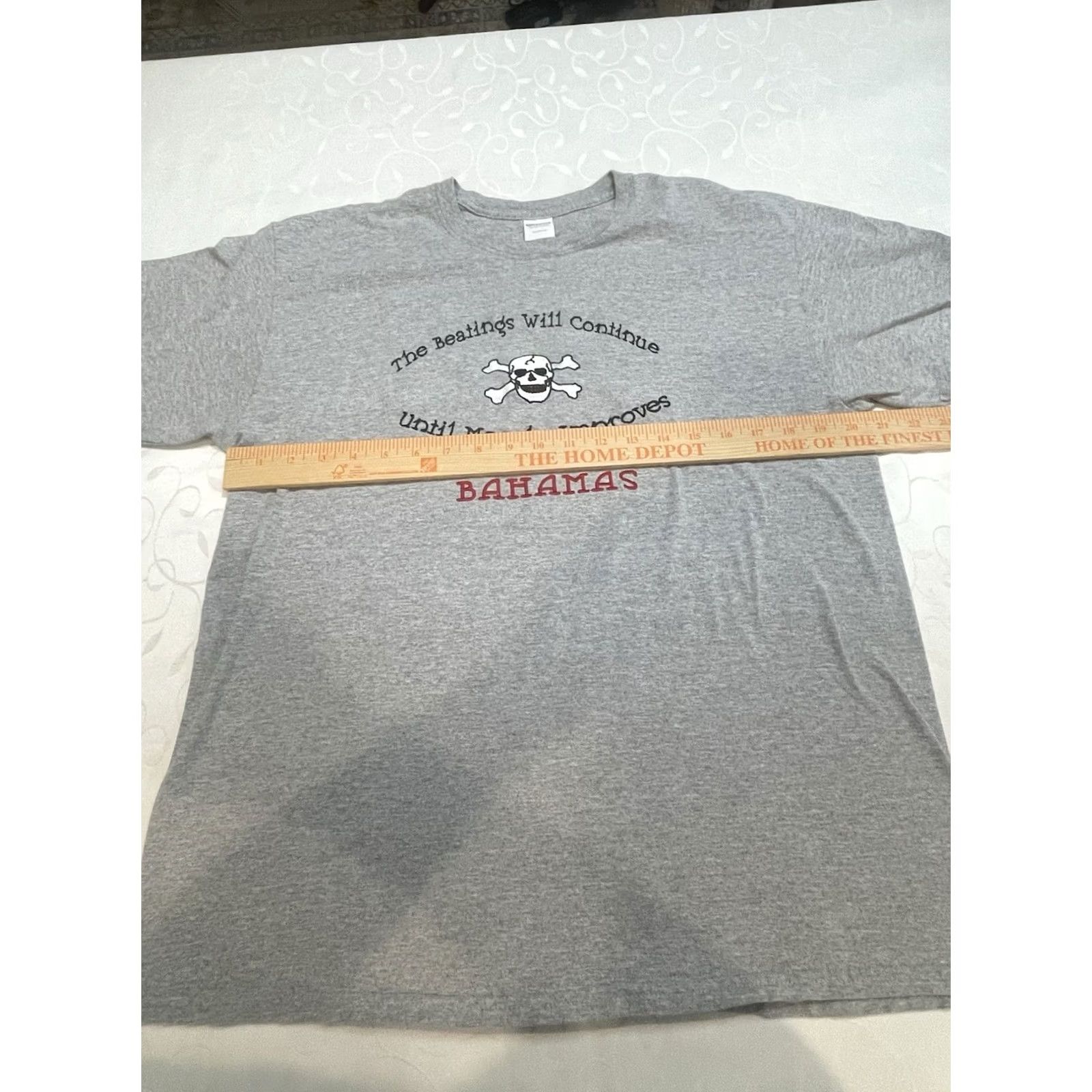 Gildan The Beatings Will Continue Until Morale Improves Bahamas T-Shirt Large Gray Pirate Beer Funny Drinking Drunk Dad Joke Gildan Unisex Adults L Size US L / EU 52-54 / 3 - 5 Thumbnail