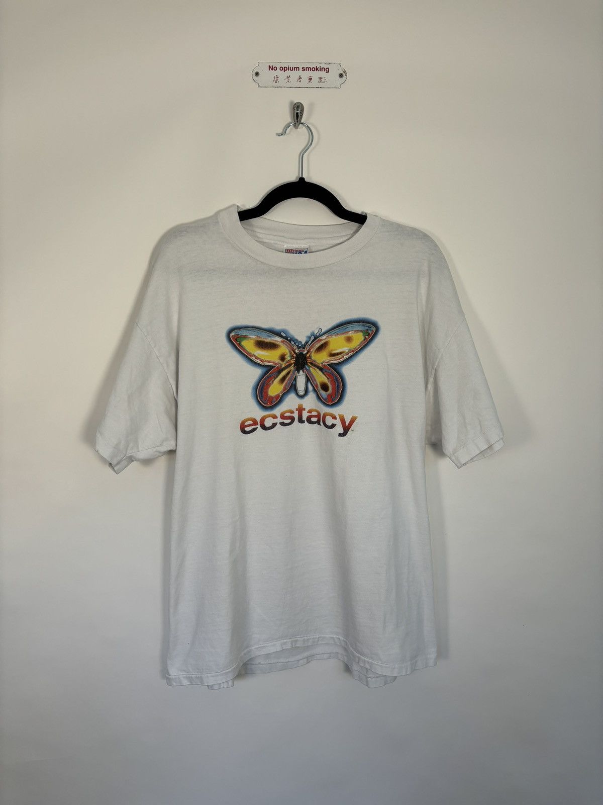 image of Vintage Ultimate Grail"ecstasy" Raver Tee in White, Men's (Size XL)