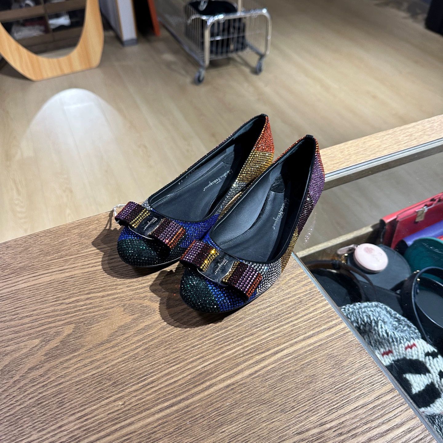 Salvatore Ferragamo Ferragamo may749 multicolor crystal flat slip-on Size US 5.5 / IT 35.5 - 1 Thumbnail