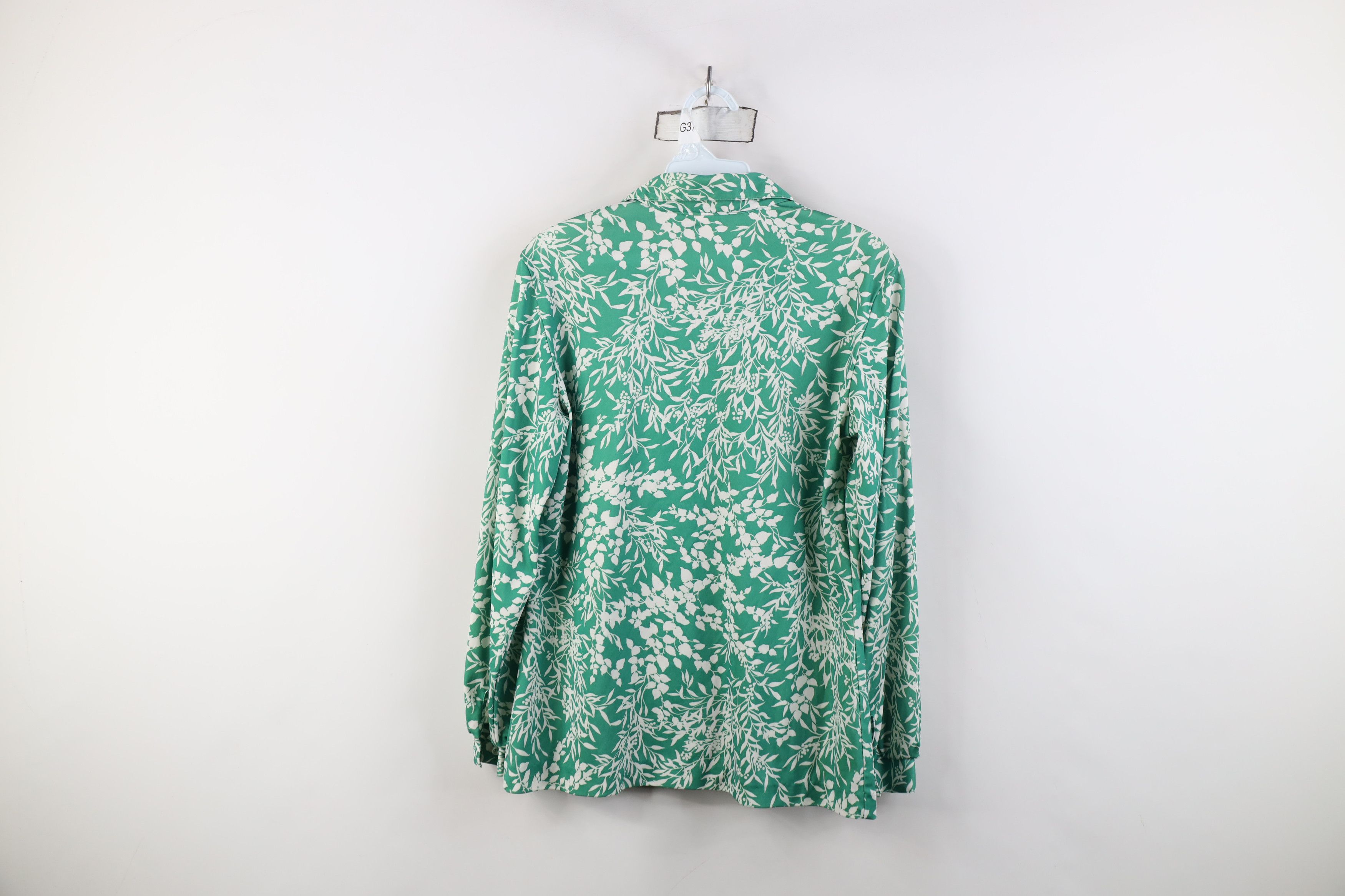 Vintage Vintage 70s Streetwear Modern Flower Knit Button Shirt USA Size L / US 10 / IT 46 - 8 Thumbnail