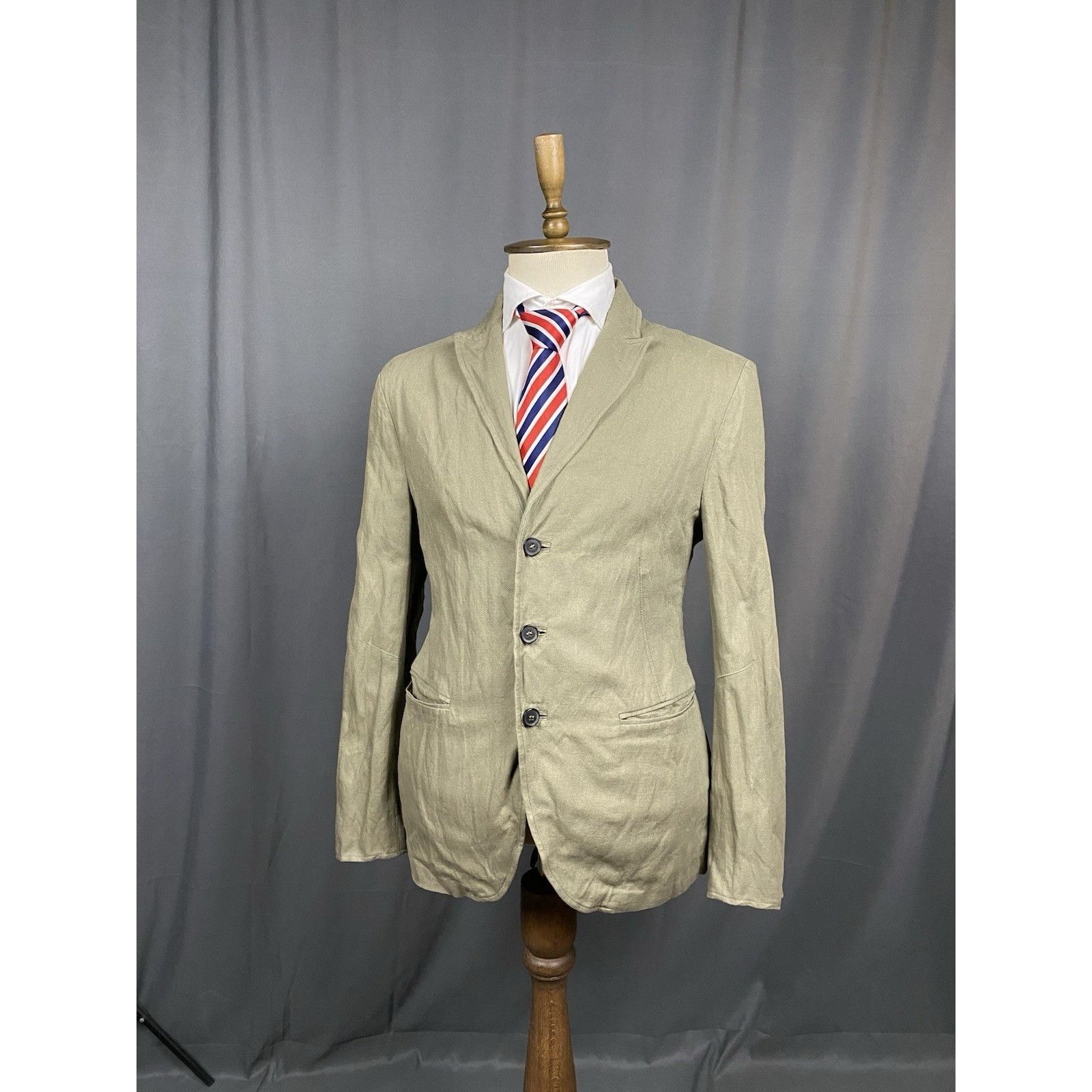 Hackett Hackett Men's Green Linen Blazer Sportcoat Jacket Size 38R/4 Size 48R - 4 Thumbnail
