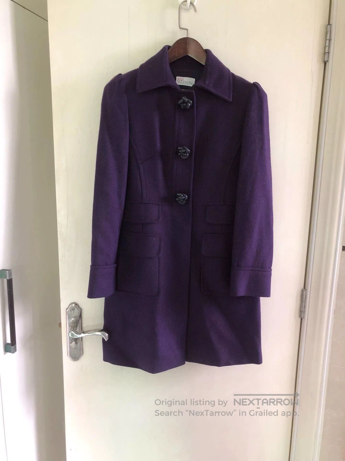 Valentino Red Valentino Purple Wool Coat. Size US XS / EU 42 / 0 - 1 Thumbnail