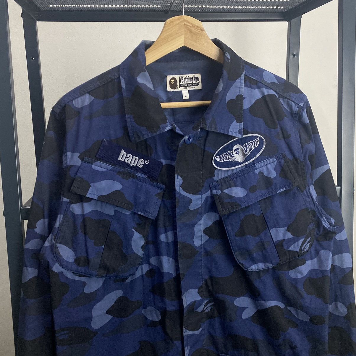 Bape RARE‼️A Bathing Ape Multi Pocket Purple Camo Shirt Button Ups Size US L / EU 52-54 / 3 - 3 Thumbnail