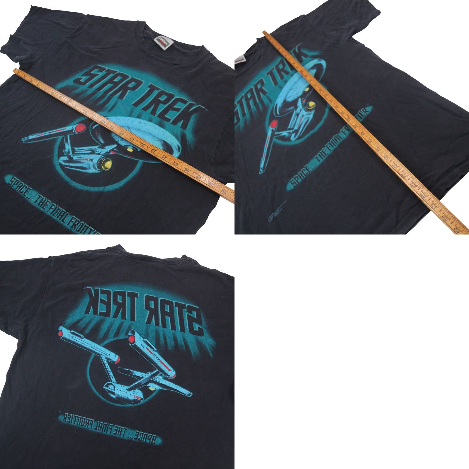 Vintage VINTAGE Star Trek Space.. the Final Frontier XL T-Shirt Black Mens XL Front/Back Graphic Shirt Size US XL / EU 56 / 4 - 8 Thumbnail