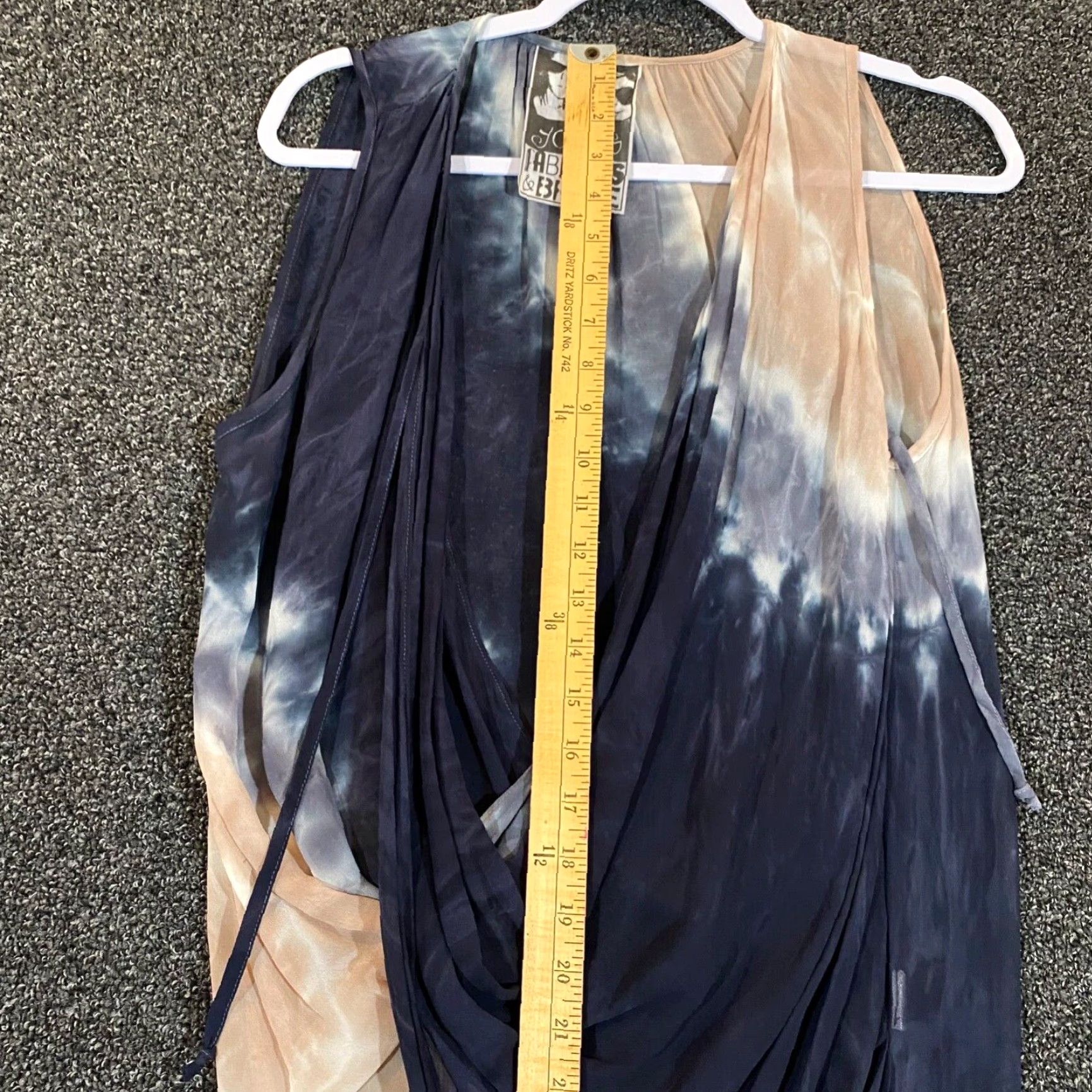 Young Fabulous & Broke Young Fabulous & Broke Dress Women Medium Blue Brown Tie Dye Midi Coverup Lightweight Viscose Long Sleeve V-Neck Pullover Casual Party/Cocktail Womens Size M / US 6-8 / IT 42-44 - 7 Thumbnail
