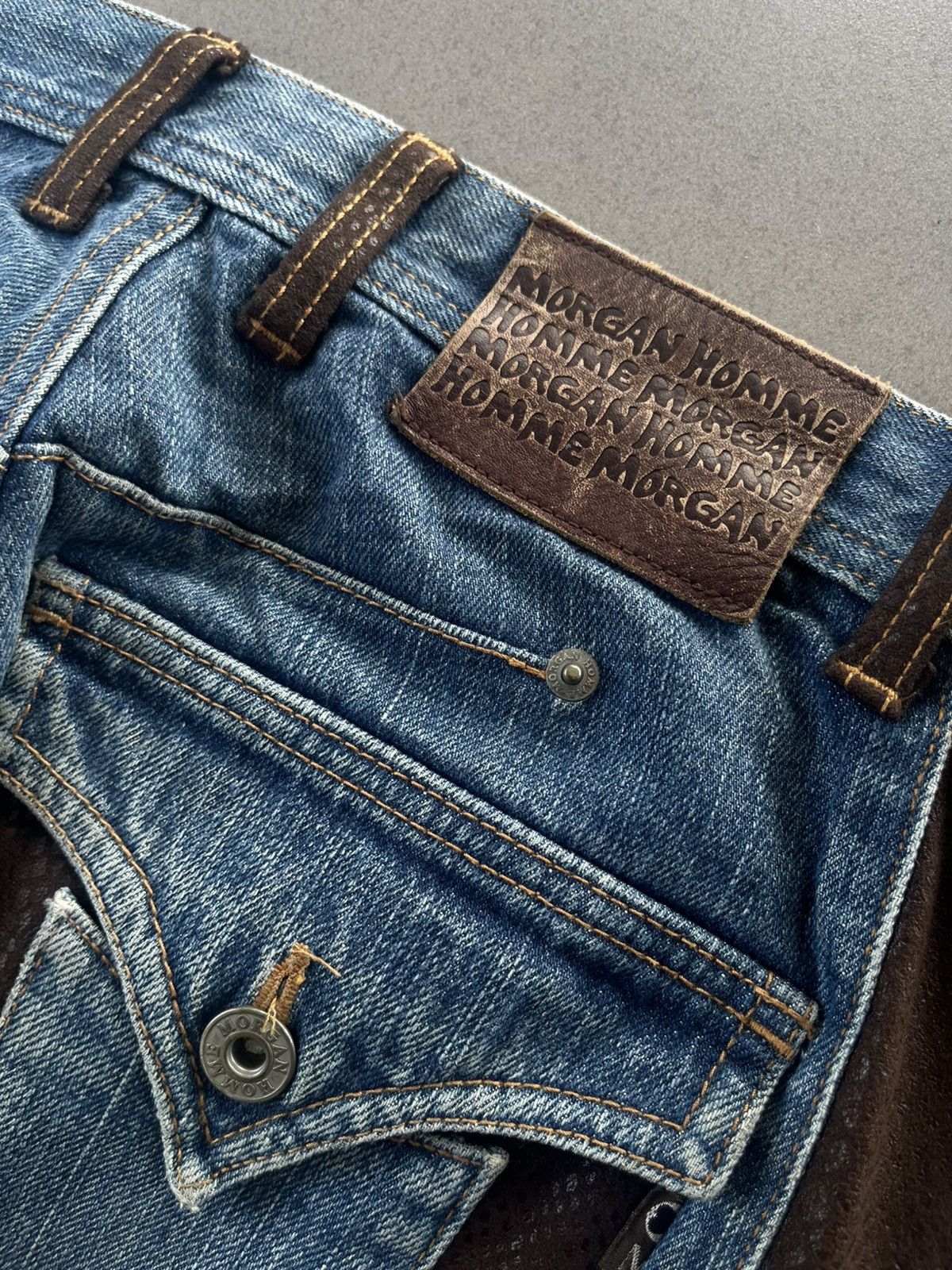 If Six Was Nine × Le Grande Bleu (L.G.B.) × Yasuyuki Ishii JAPANESE FLARE BOOTCUT PANTS MORGAN HOMME SNAKE LEATHER Size US 30 / EU 46 - 5 Thumbnail