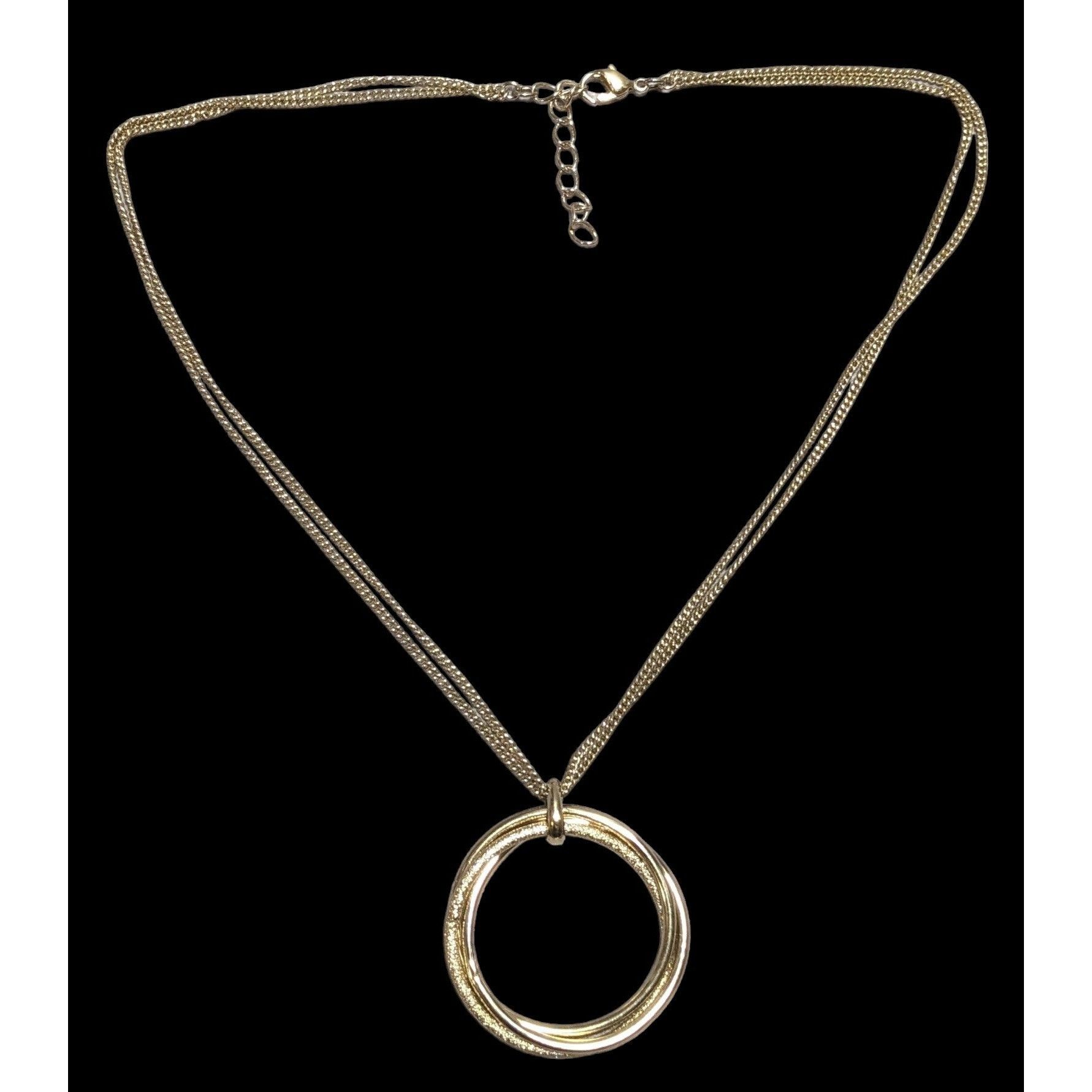 Other Gold Interlocking Circles Pendant Necklace Size ONE SIZE - 2 Thumbnail