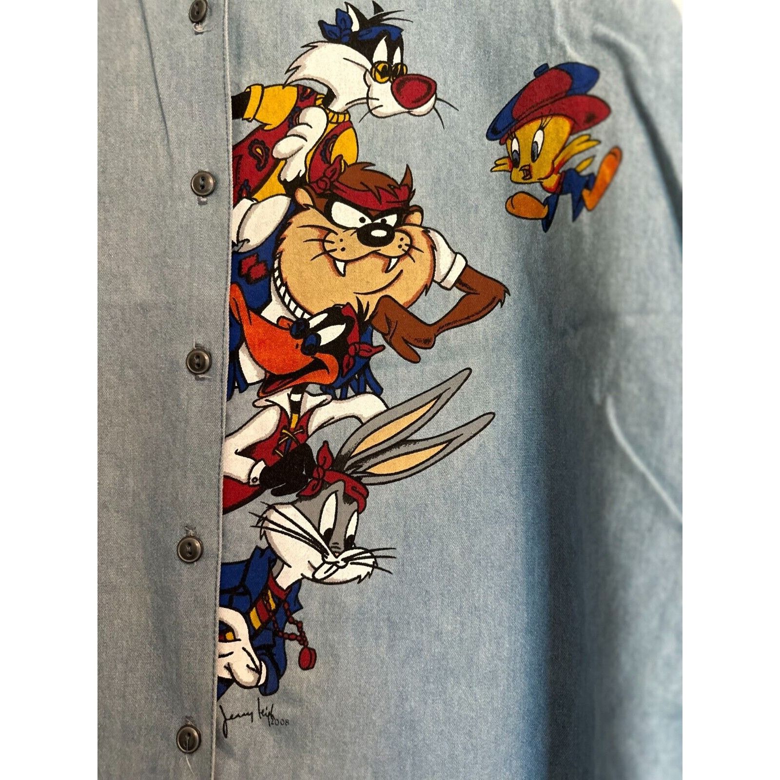 Other JERRY LEIGH 2008-LOONEY TUNES-Bugs, Tweety, Taz...Button Up. Size L / US 10 / IT 46 - 2 Thumbnail