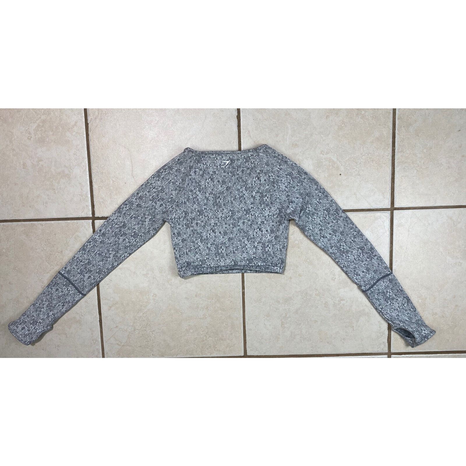 Gymshark Gymshark Dry Long Sleeve Crop Top Shirt Khaki Marl XS Fleur Size XS / US 0-2 / IT 36-38 - 3 Thumbnail