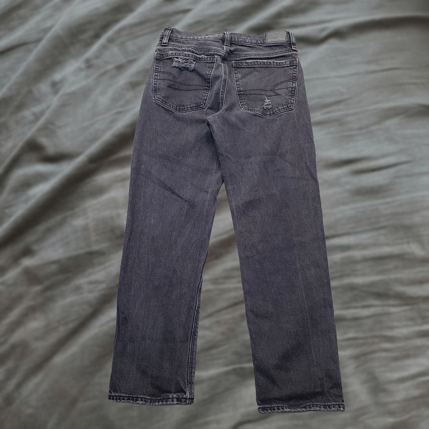 American Eagle Outfitters American Eagle Outfitters Jeans Womens 2 Black Denim Stretch High Rise Distressed Straight 5-Pocket Size 26" / US 2 / IT 38 - 1 Thumbnail